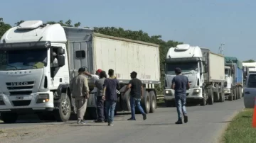 Gran numero de camiones en las banquinas por el paro de fleteros