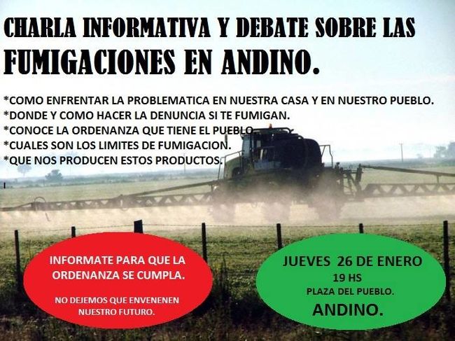 Invitan a charla debate sobre fumigaciones