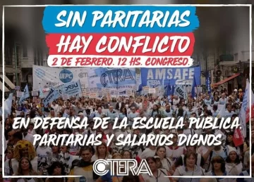 CTERA exige paritarias nacionales: peligra el inicio de clases