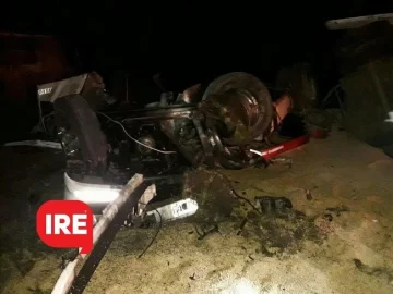 Autopista: Choque en cadena entre tres camiones con acoplados