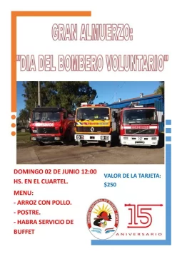 Todos invitados: Gran aniversario y día del bombero voluntario