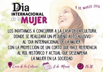 Díaz: Proyectarán un corto para reflexionar en el Día de la Mujer