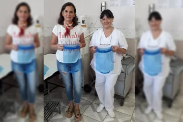 Díaz recibió protectores faciales para el personal de salud