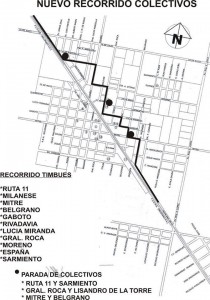 Se estableció el nuevo recorrido para el transporte interurbano en Timbúes