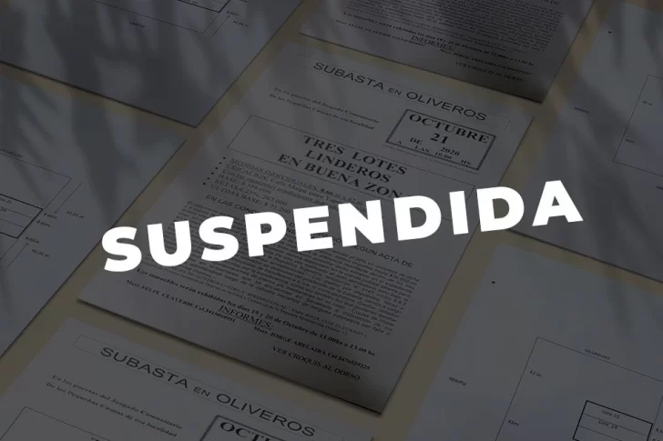 Suspendieron la subasta de terrenos de éste miércoles “por prevención”