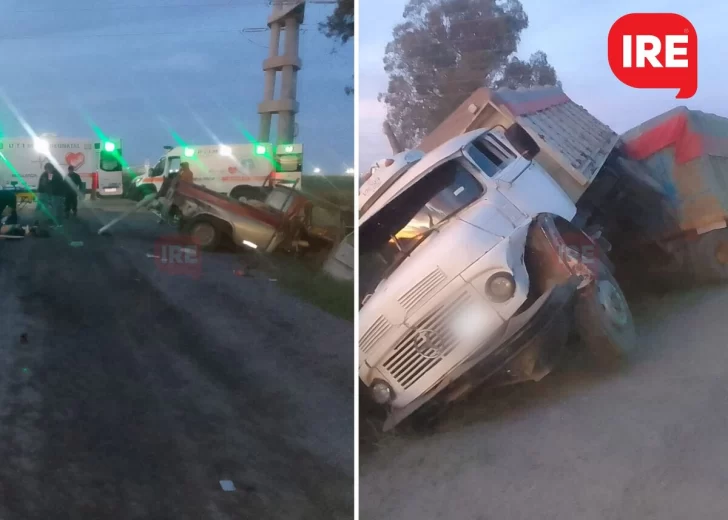 Cuatro hombres heridos tras un fuerte accidente entre un camión y una camioneta