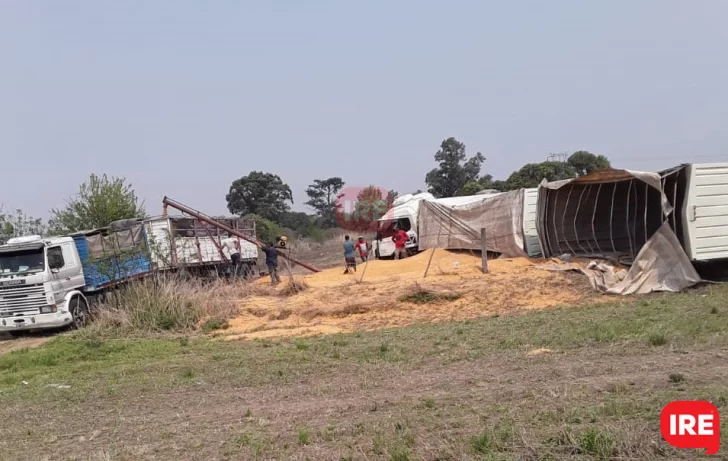 Fortísimo accidente entre dos camiones cargados por ruta 91