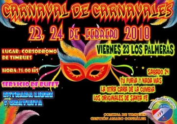 El carnaval vuelve a Timbues con la presentación de Los Palmeras