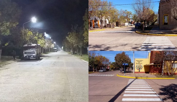 Barrancas sumó luces led y comenzó a pintar sendas peatonales