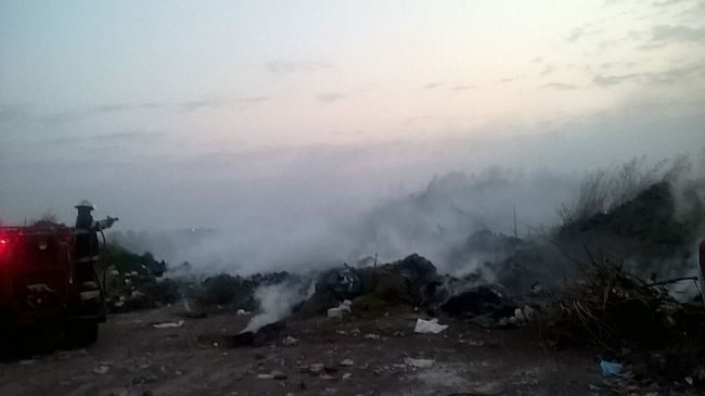 Incendio en uno de los basurales de Oliveros