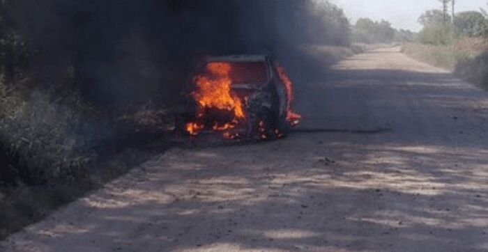 Asesinaron a un hombre en Beltrán y luego quemaron el auto utilizado en el crimen
