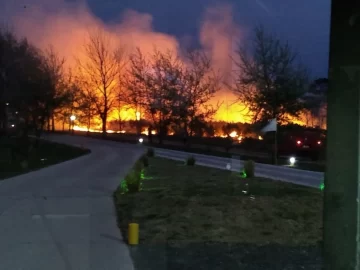 Se produjo un incendio de gran proporción en un campo sobre ruta 11