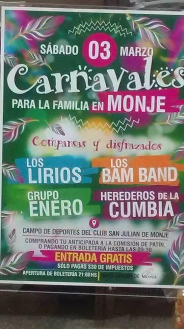 El Carnaval para toda la familia llega a Monje