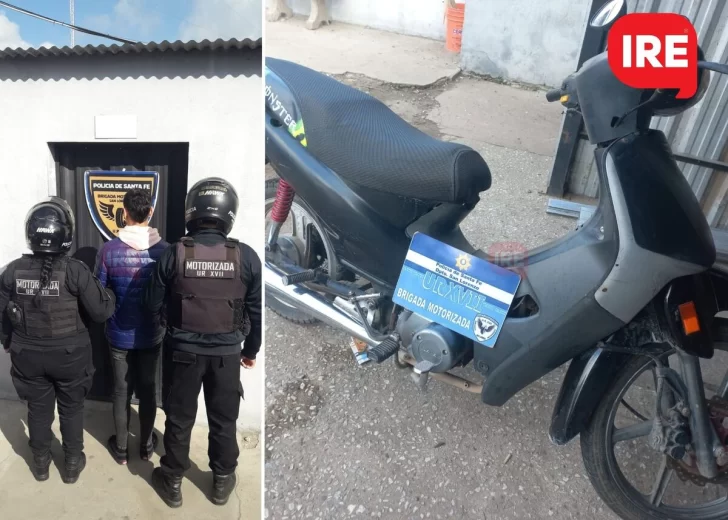 Detuvieron en San Lorenzo a un joven de Timbues con una moto robada