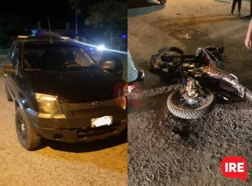 Una moto y una camioneta chocaron en una esquina de Díaz: Un herido