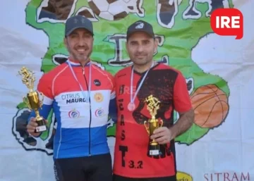 Gabriel y Jorge disputaron el primer duatlón en postas y lograron el podio