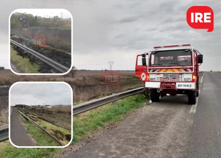 Los incendios no cesan ni con la lluvia: Arde la banquina de autopista