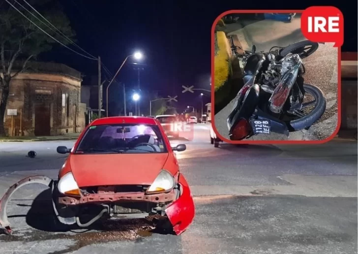 Un auto y una moto chocaron: Un joven de Monje debió ser trasladado a Santa Fe