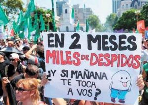 Los sindicatos realizan la primera protesta en contra del gobierno de Macri