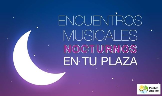 Encuentro Musical nocturno en  la plaza de Pueblo Andino