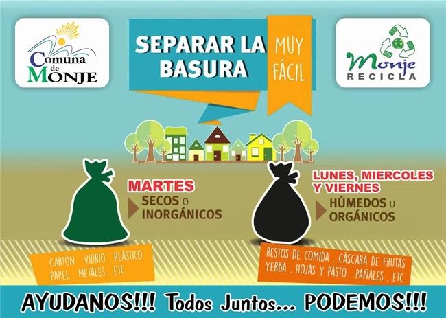 LA COMUNA DE MONJE PUSO EN MARCHA EL PLAN DE RECICLAJE