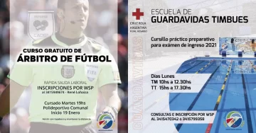 Timbúes ofrece capacitaciones para ser árbitro de fútbol o guardavidas