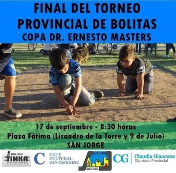 Se disputará la final del Torneo provincial de Bolitas