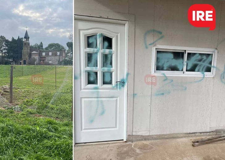 Vandalizaron con roturas y grafitis una vivienda en construcción en el balneario