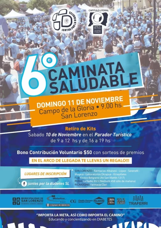 Se viene la sexta caminata saludable en San Lorenzo