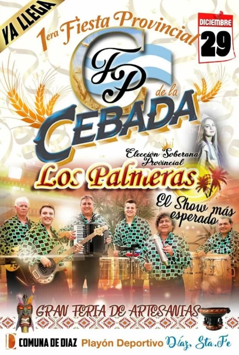 La fiesta de la cebada es provincial y cerrará con Los Palmeras