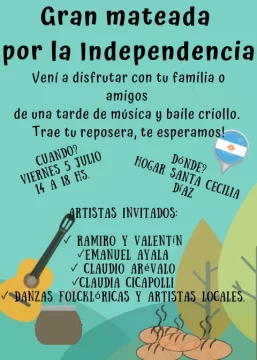 El hogar invita a una gran mateada por la independencia