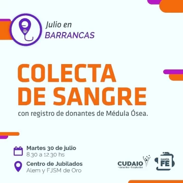 Nueva campaña de donación de sangre en Barrancas