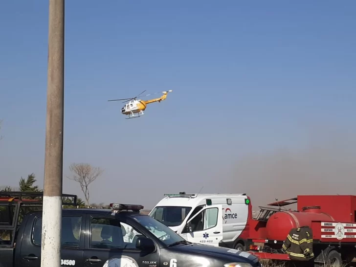 Una mujer se descompensó en Aldao y debió acudir el helicóptero sanitario