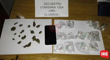 Detuvieron en Oliveros a dos jóvenes con marihuana y cocaína