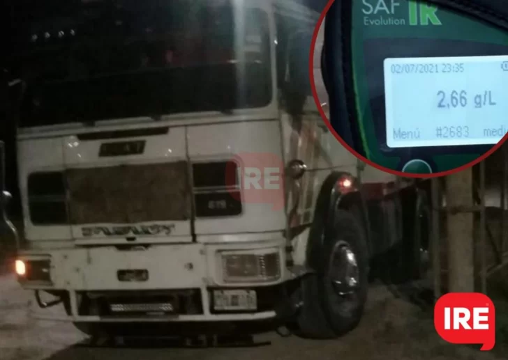 Detuvieron en Timbúes a un camionero con 2.66 de alcohol en sangre y los amenazó con un cuchillo