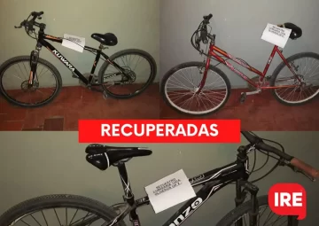 La policía recuperó tres bicicletas robadas en este fin de semana en Oliveros