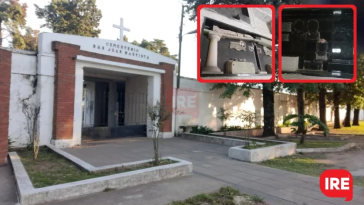 Repudiable: Robaron plaquetas de los nichos del cementerio de Pueblo Andino