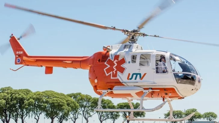 Timbúes: Un camionero sufrió un paro y acudió el helicóptero sanitario