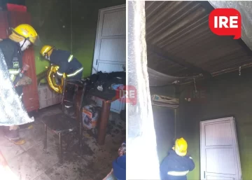 Susto por un incendio en una vivienda de Andino: Había quedado una estufa encendida