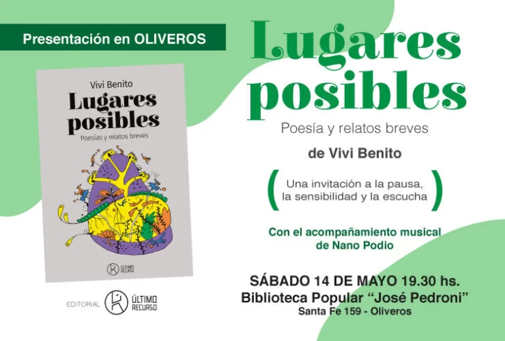 Poesía y música: Vivi Benito presenta Lugares Posibles en la biblio José Pedroni